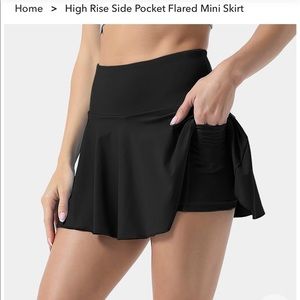 HALARA High Rise Side Pocket Flared Mini Skirt